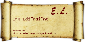 Erb Lóránt névjegykártya